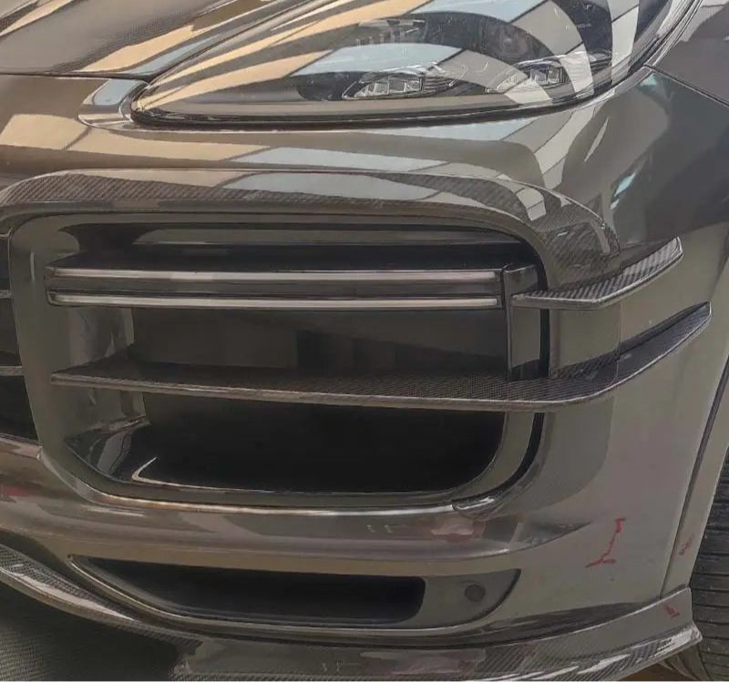 Dry Carbon Fiber Front Bumper Canards - Porsche Cayenne Coupe Turbo 9YA 2018 - 2024