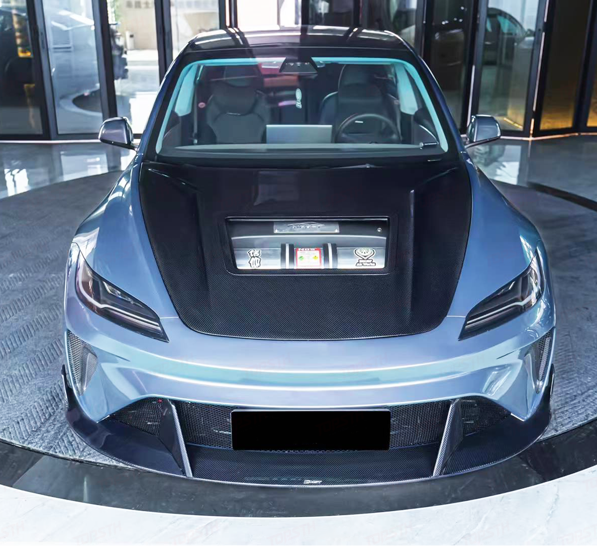 Carbon Fiber Hood w/ Transparent Window -  2024+ Tesla Model 3