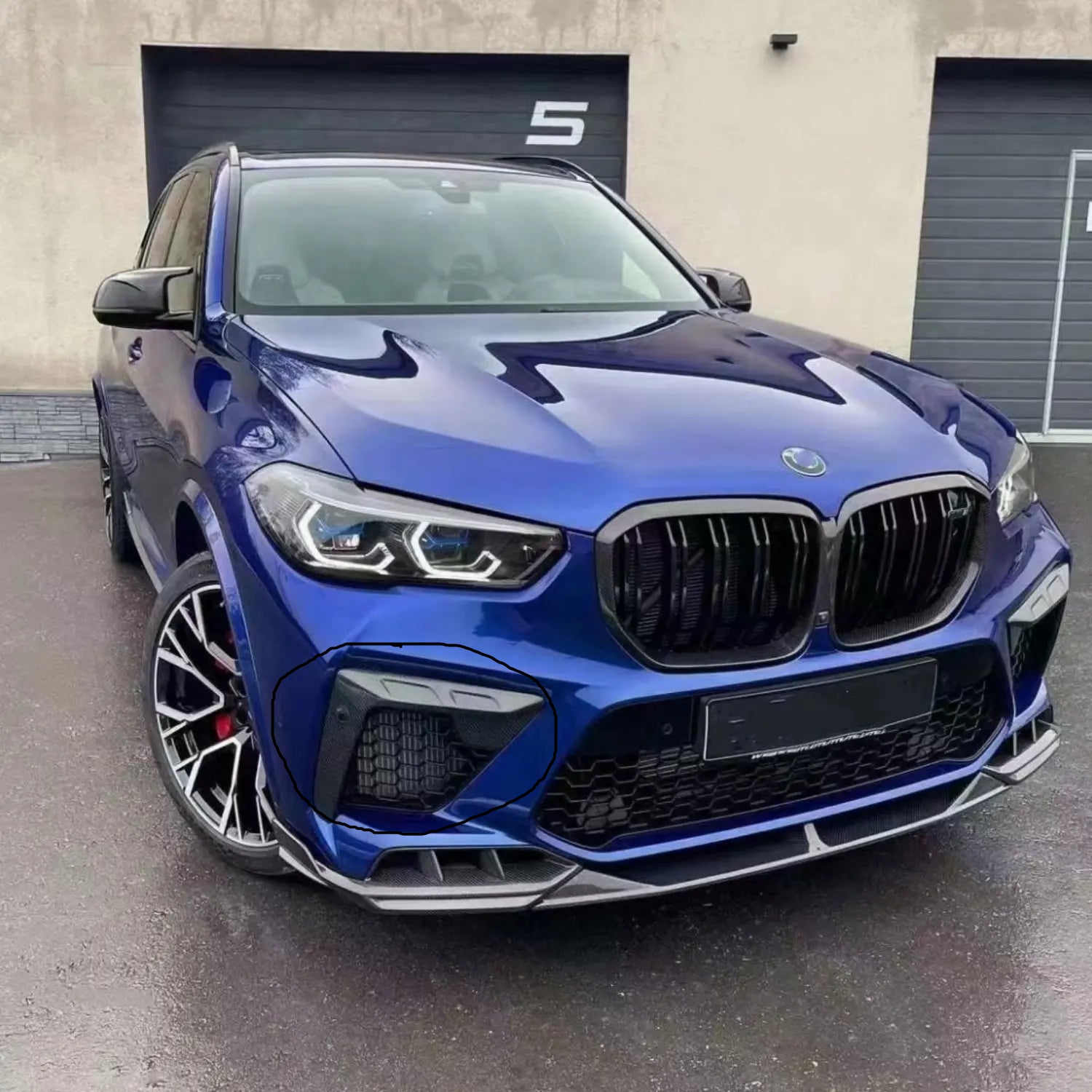 Carbon Fiber Front Bumper FogLight air vent Trim - BMW F95 X5m