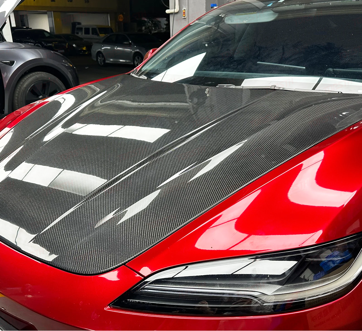 Carbon Fiber OEM+ Style Front Hood Bonnet -  2024+ Tesla Model 3
