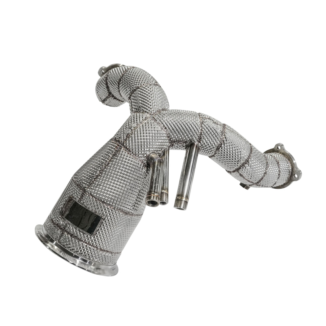 Performance High Flow Catless/Catted Exhaust Downpipe w/ heatshield -  Porsche Cayenne 9Y0 3.0T V6 2019-