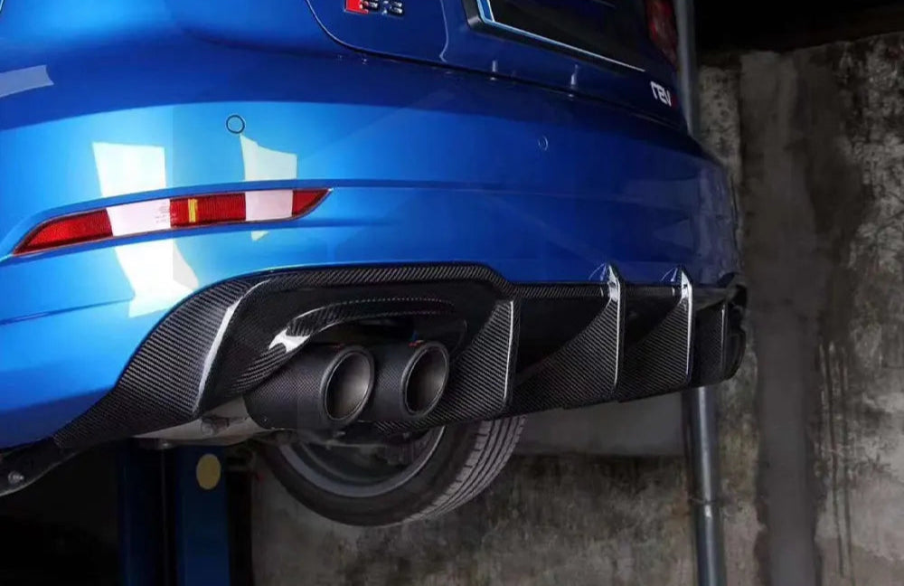 KB Style Carbon Fiber Rear Diffuser - Audi A3 & S3 8V