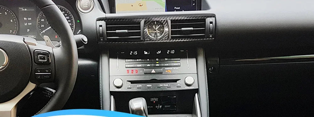 Carbon Fiber Center  Interior Air vent clock trim - Lexus IS IS250 IS300 2017 2018 facelift