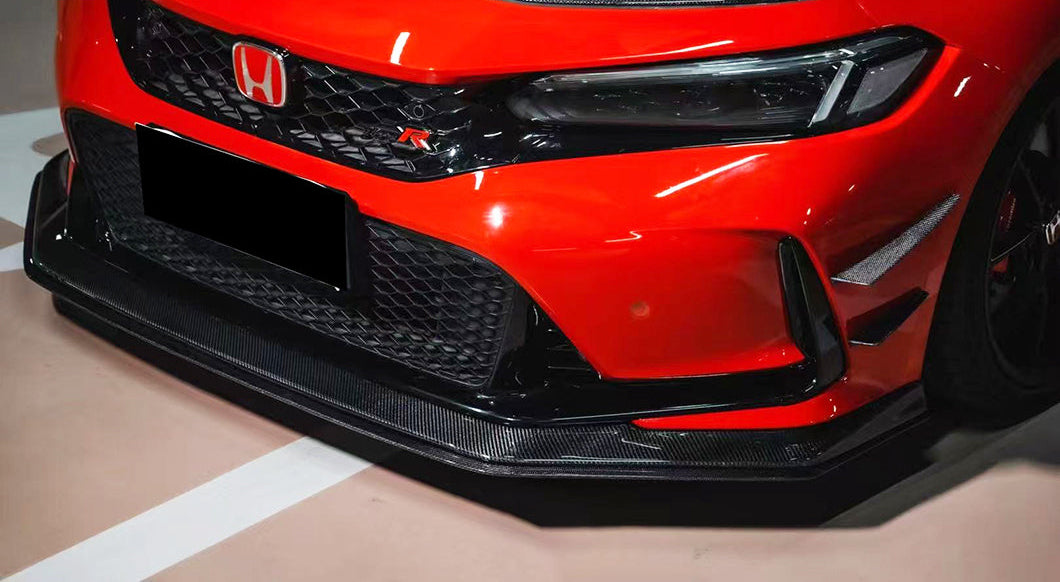Carbon Fiber Front Bumper VRS Style 2 piece Front Lower Lip - Honda Civic TypeR FL5