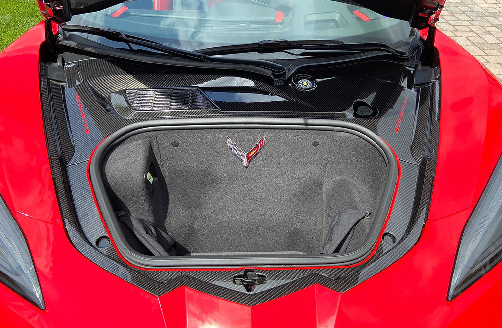 Dry Carbon Fiber Front Frunk Cover Trim Replacement -  Corvette C8 Z06 Z51 Stingray