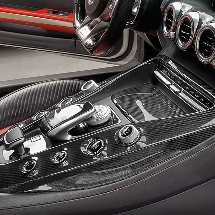 Carbon Fiber Center gear Panel Shifter Interior Cover - Mercedes Benz AMG GT GTS GTR 2016-2018
