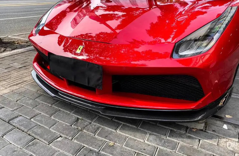 Ferrari Splitter V Style Carbon Fiber Front Bumper Splitter Lip - Ferrari 488 GTB – The ...
