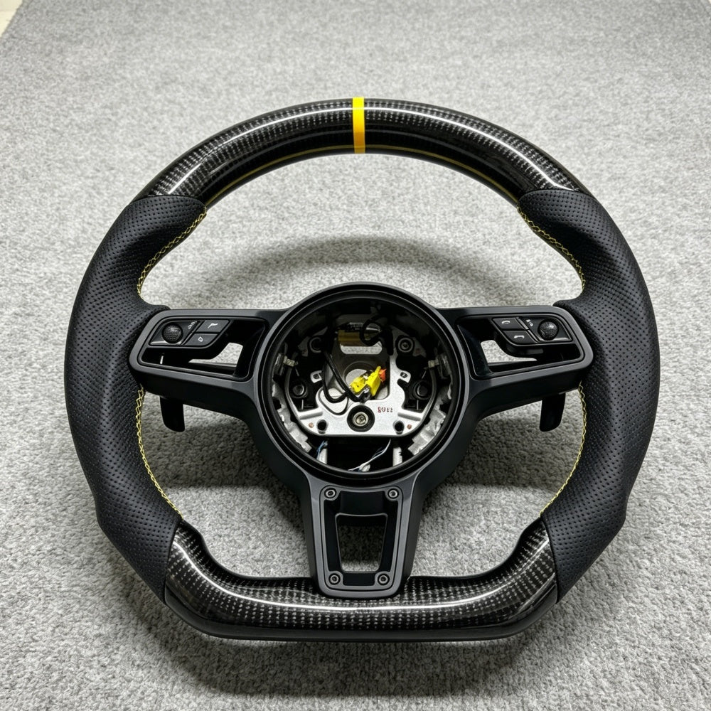 Full Custom Steering Wheel - Porsche Porsche 718 981 991 992 Macan Panamera 971 Cayenne Taycan Boxster Cayman GT