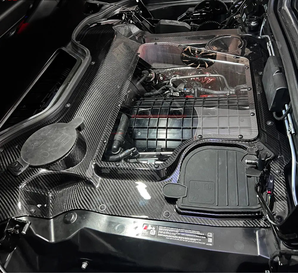 Prepreg Carbon Fiber Engine Bay Cover - Corvette C8 Z51 Z06 HTC Convertible 2020-2023
