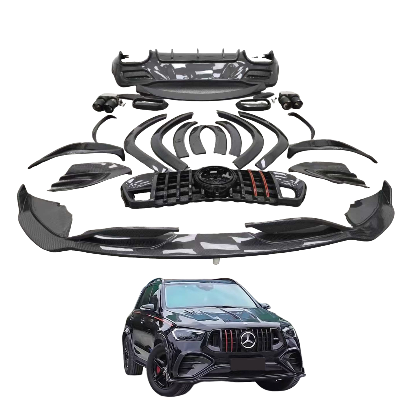 Carbon Fiber BRB Style Aero Body Kit - Mercedes-Benz GLE53 GLE63 GLE450 SUV Coupe 2024-2025 Facelift