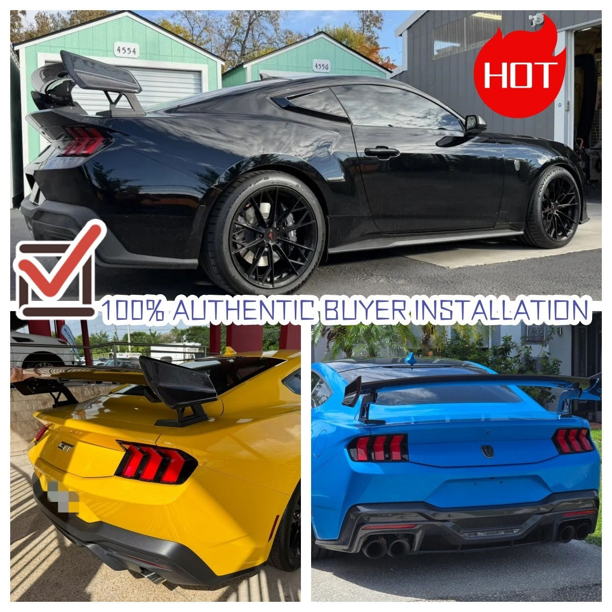 Carbon Fiber Rear SS Style Spoiler Wing - Ford Mustang S650 2024+