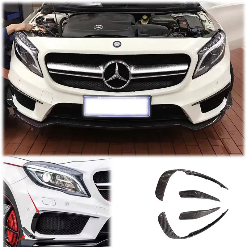 Carbon Fiber Front and Rear Bumper Wind Knife Blade Bumper Trim - Mercedes GLA Class X156 AMG 2013-2018