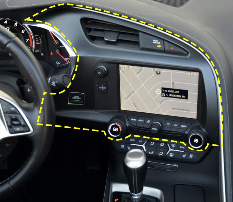 Carbon Fiber Interior Center Navigation Dash Board Trim - Corvette C7 Z06