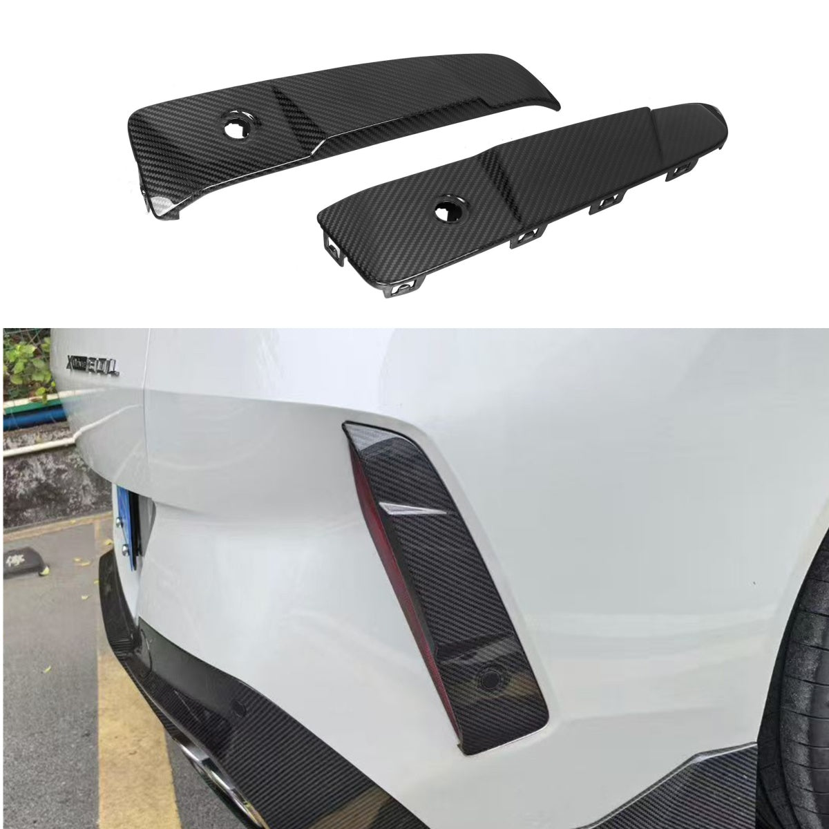 Carbon Fiber Rear Corner Canard Replacement Trim- BMW X3 G45 G48 2025+