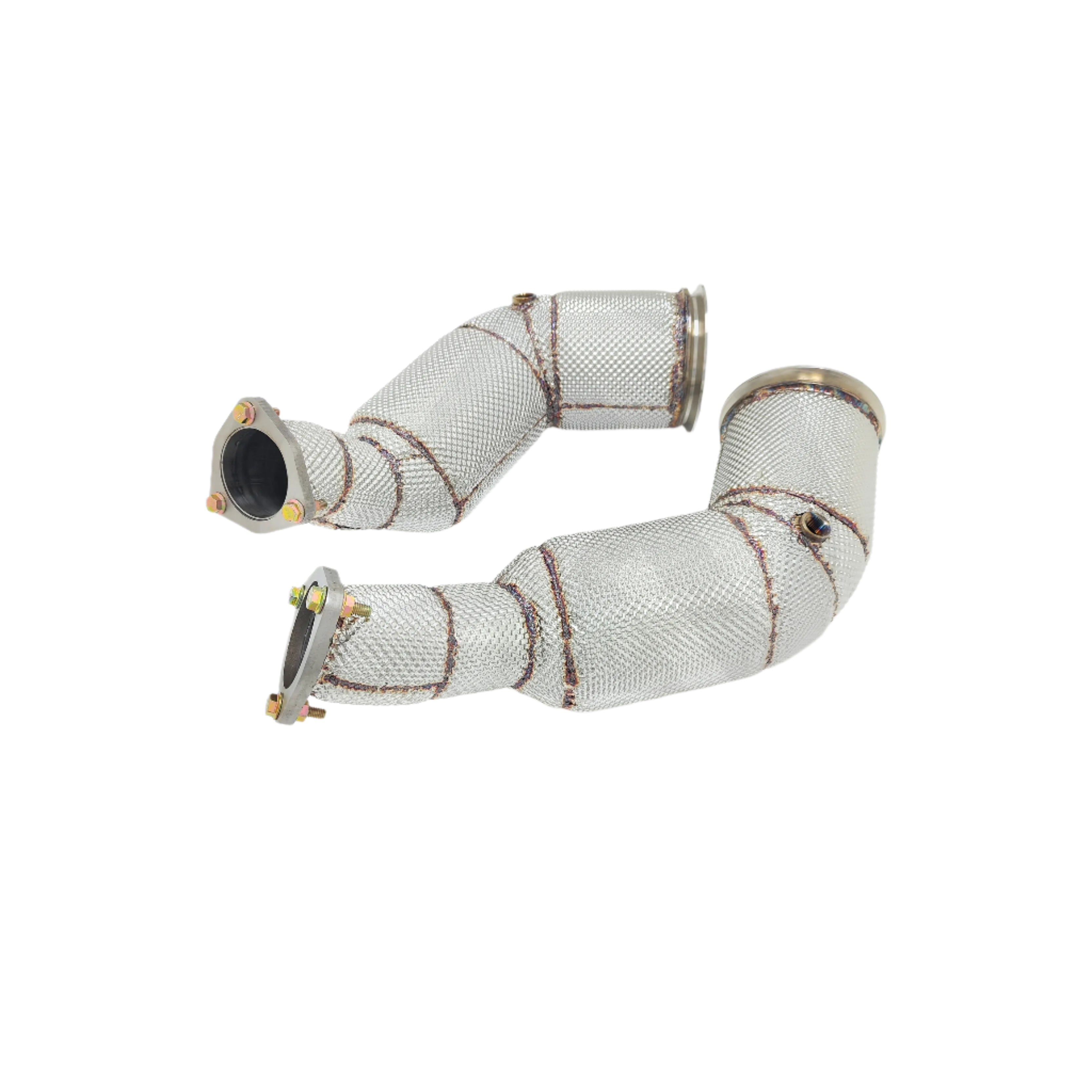 Catless Free Flow Performance Down Pipes w/ Heat Shield - Audi RS6 RS7 C8 4.0TT 2019-2024