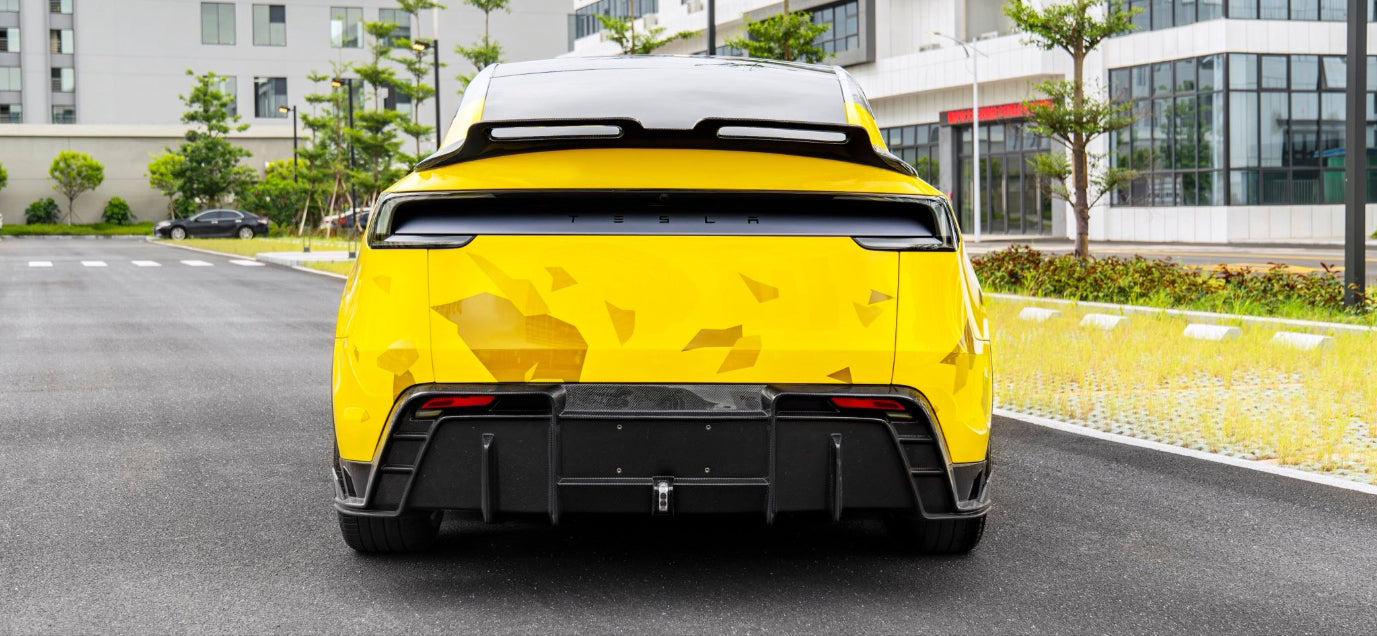 Dry Carbon Fiber C Style Rear Diffuser -  Tesla Model Y Juniper 2025+