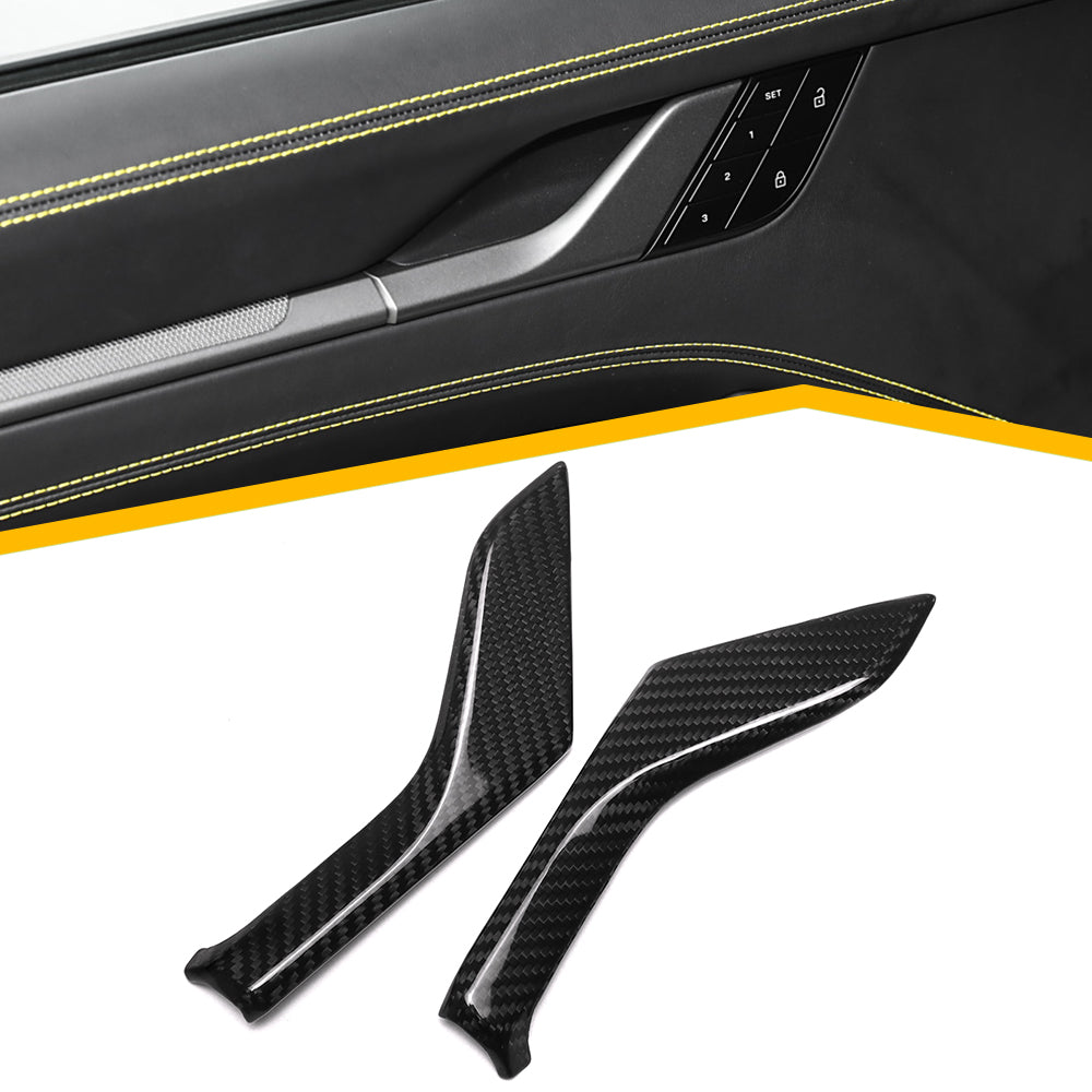Carbon Fiber Interior door handle Cover trim - Porsche 992 911 S/T Turbo S Carrera Targa 4S GTS GT3 RS Dakar 2020+