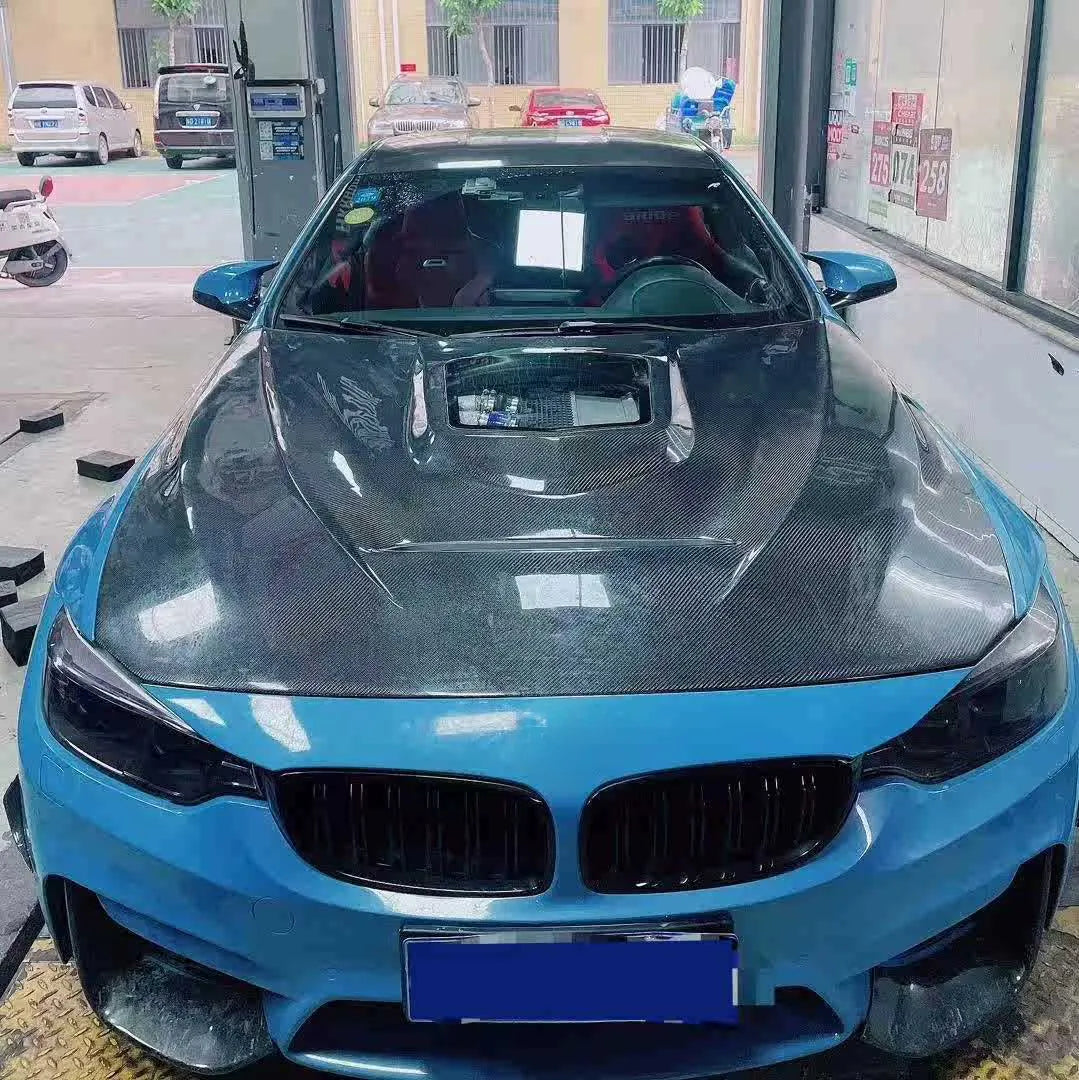 Carbon Fiber GTS Engine hood Cover  w/ transparent Window - BMW M3 M4 F80 F82 F83
