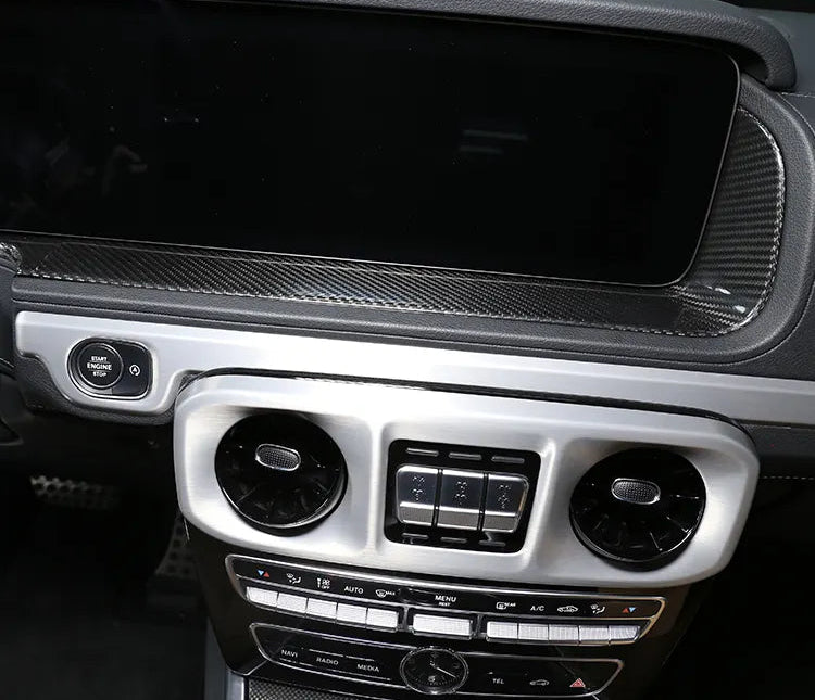 Carbon Fiber Interior Dashboard Display Screen Frame Trim - Mercedes-Benz G-Class 2019-2023 W463 G63 G350 G500