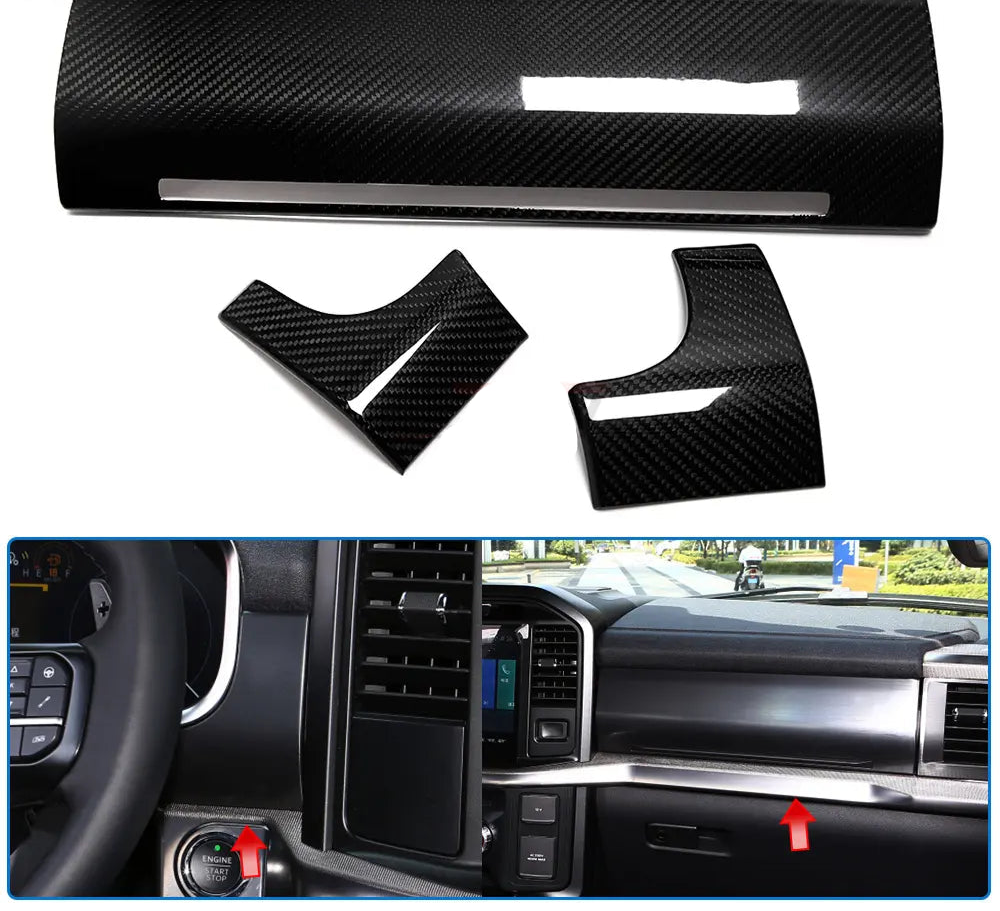Carbon Fiber Passenger Dash Trim Set -  Ford F150 Raptor 2021-2023