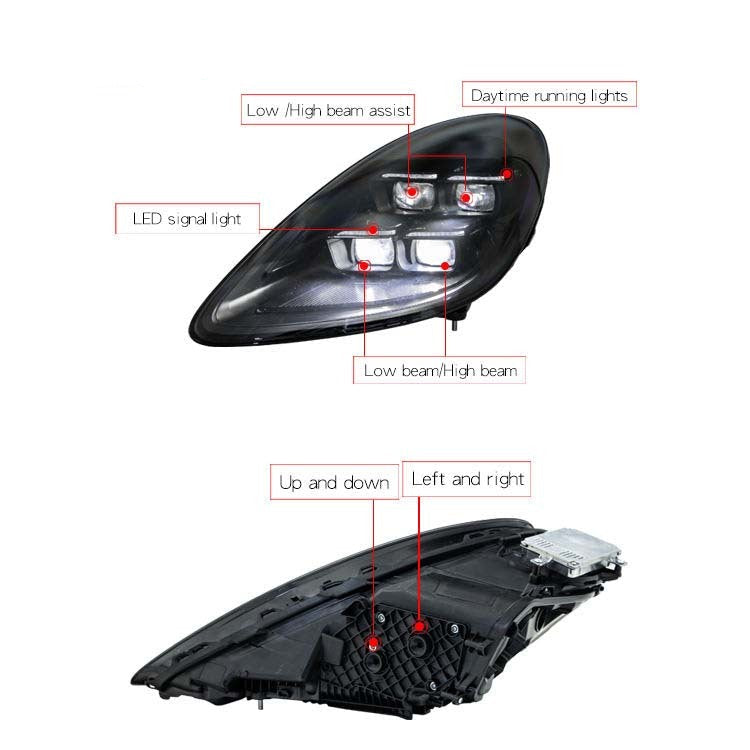 LED Matrix Style Headlight Replacement Upgrade - Porsche 718 Boxster Cayman 2016-2023 982