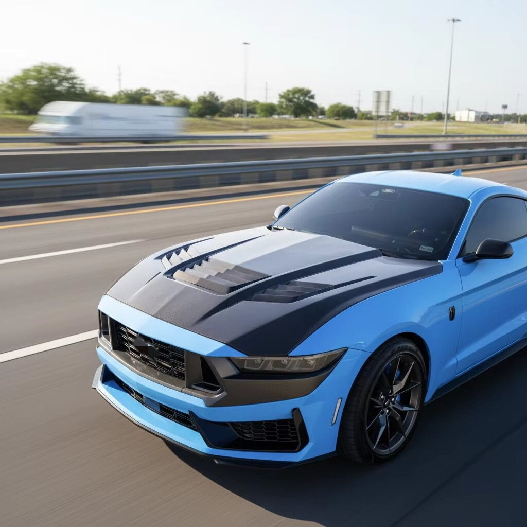 Carbon Fiber S Style Vented Front Hood Bonnet - Ford mustang 2024+