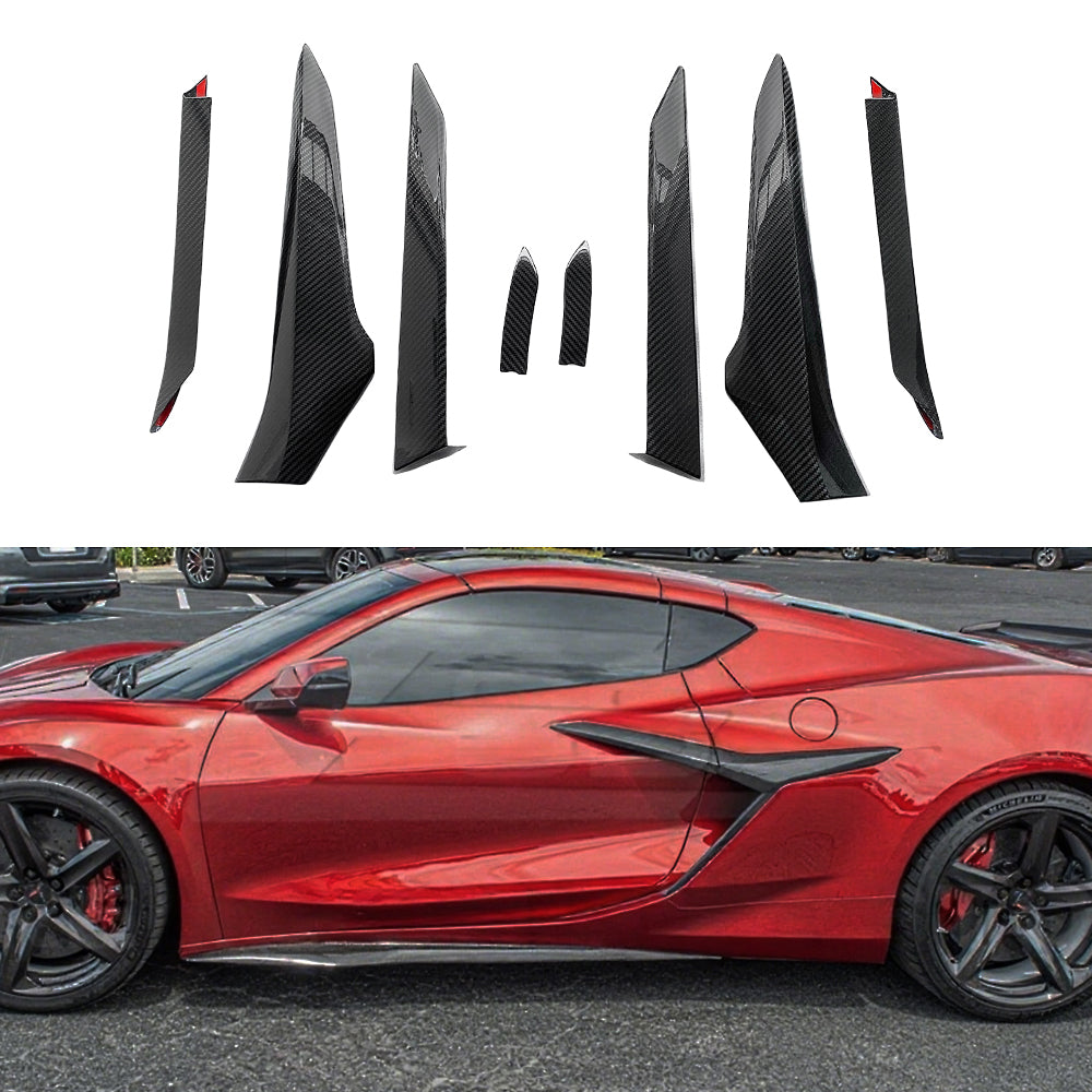 Full Carbon Fiber Side Vent Door Garnish Trim - 2023-27 Corvette C8 Z06 E-Ray