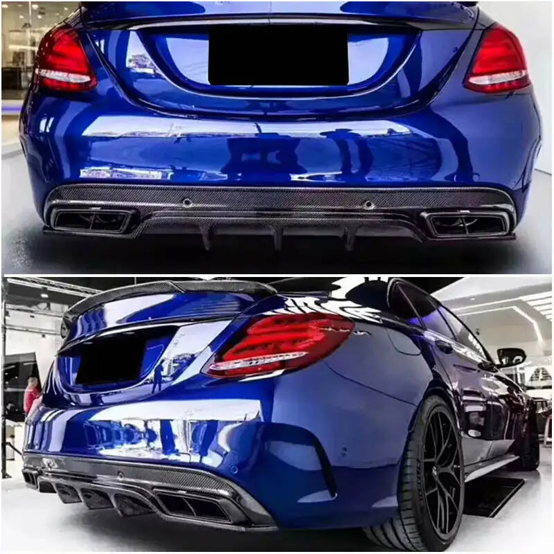 Carbon Fiber Rear Bumper Diffuser - Mercedes Benz W205 C250 Sport C43 C63 AMG 2015 - 2019