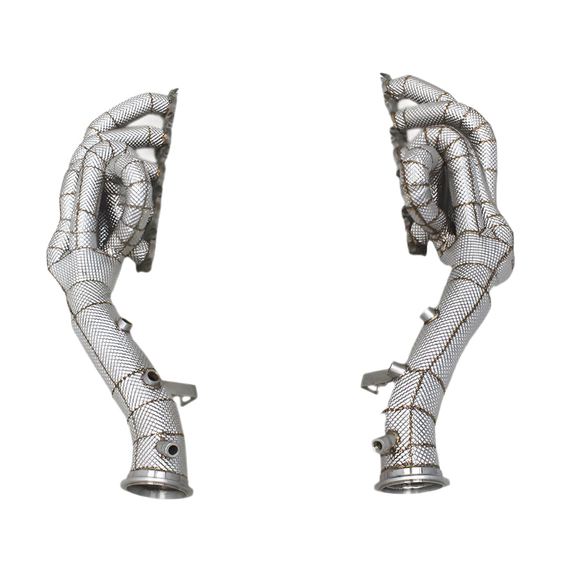 Stainless Steel Exhaust Headers Manifold w/ HeatShield - Lamborghini Huracan STO/EVO Spyder 5.2L 2019-2020