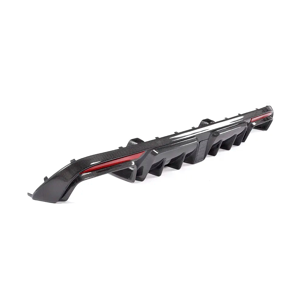 Carbon Fiber Rear Diffuser w/ LED - Mercedes Benz C300 C400 C450 C43 C63 AMG Sedan 4-Door 15-17
