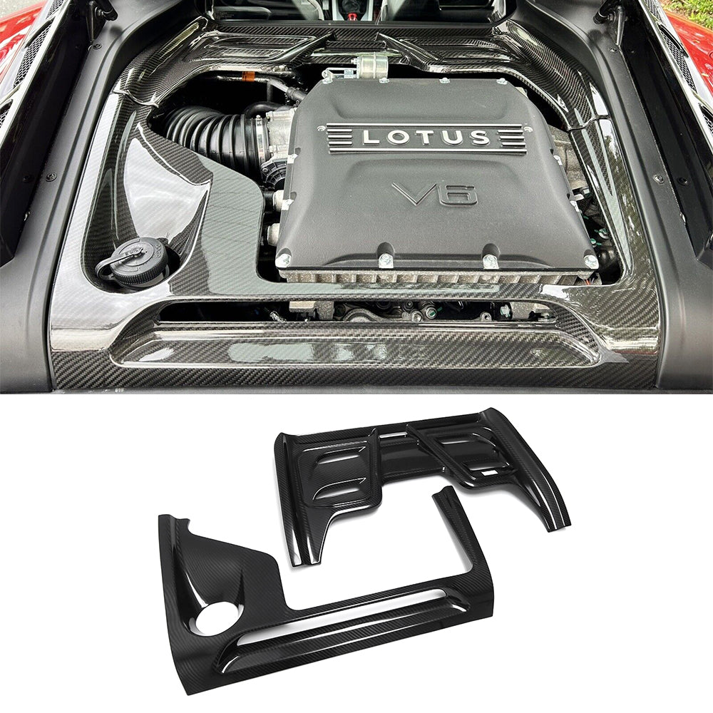 Carbon fiber Engine Bay Side trims Covers Set - Lotus Emira V6 2022 2023 2024
