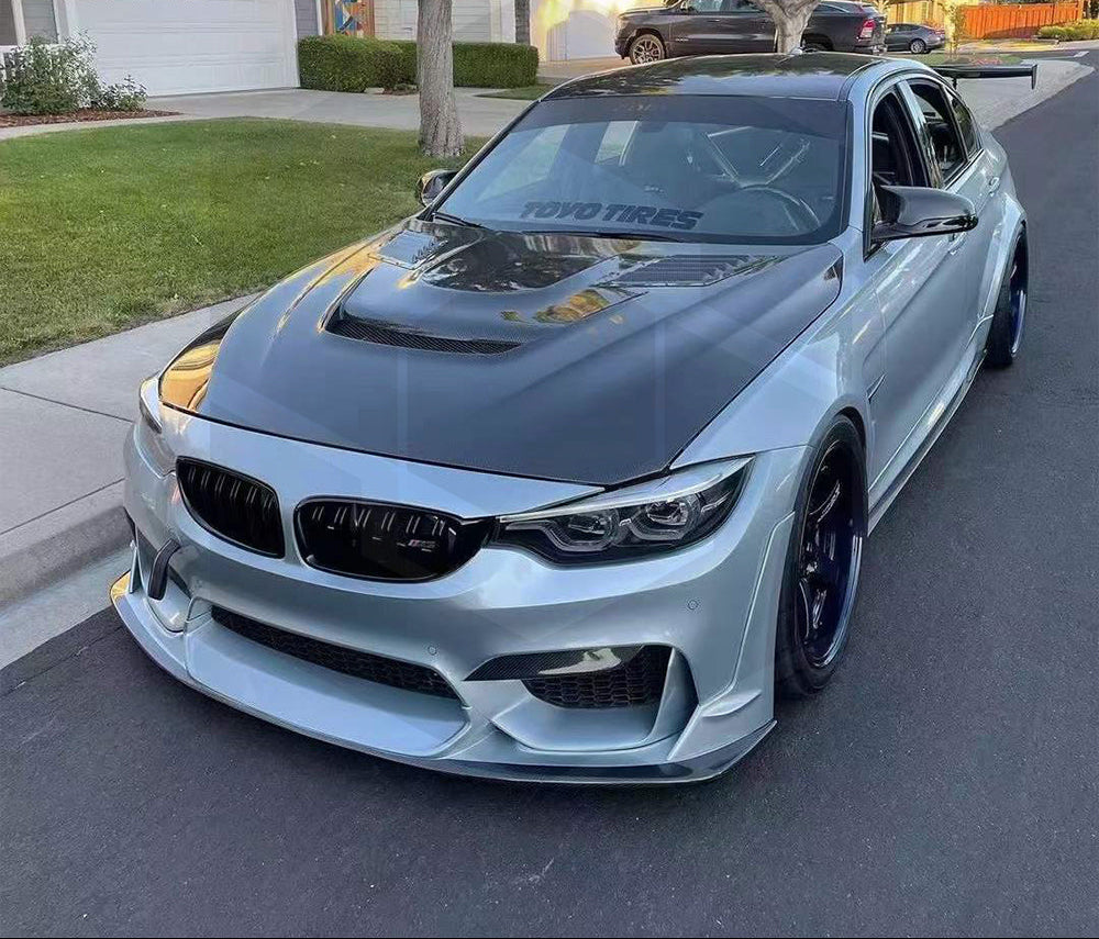 Carbon Fiber V Style Vented Front Hood - BMW F82 M4 2015-20