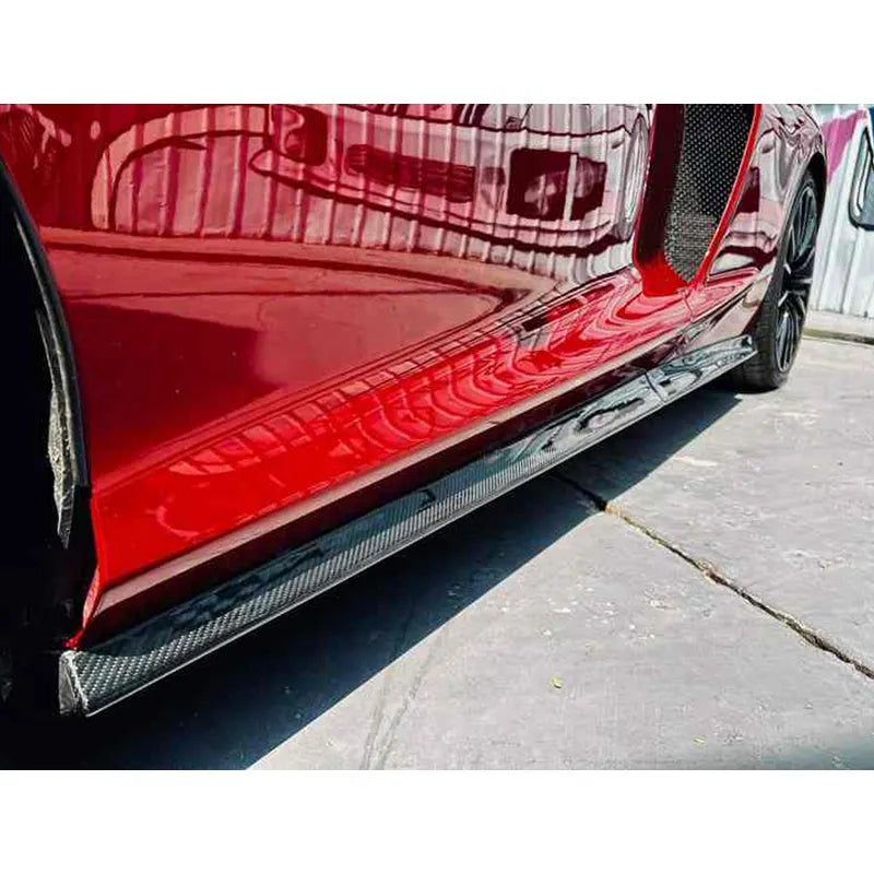 Prepreg Carbon Fiber Side Skirt Door Extensions Set V2 - Mclaren GT