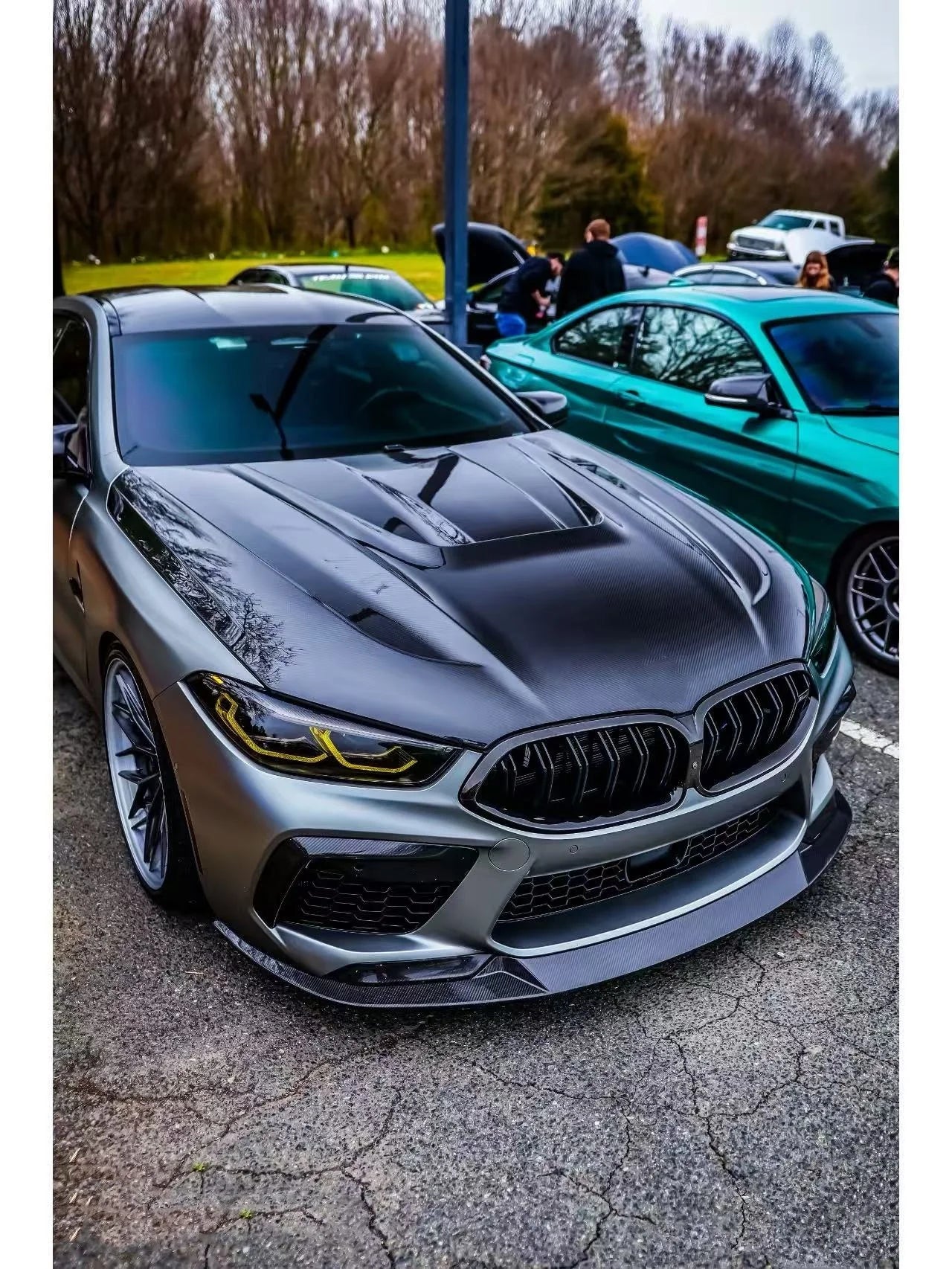 Dry Carbon Fiber Paktech Engine Hood Bonnet - BMW M8 F91 F92 F93