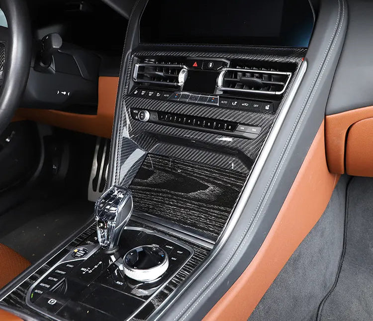 Carbon Fiber Interior  Center Console CD Button Panel Frame Trim Cover - BMW 8 Series G14 G15 G16 2019-2023
