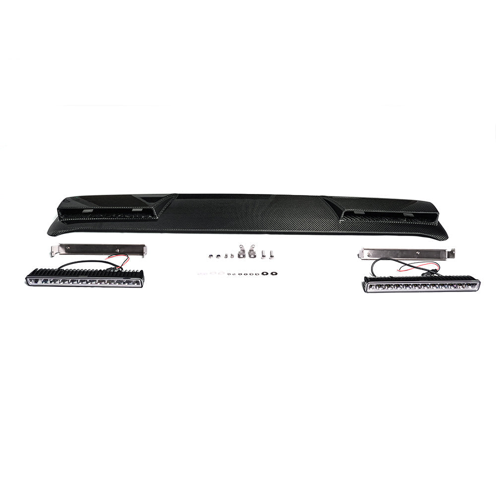 Prepreg Carbon Fiber Front Roof Spoiler w/ LED V2 - 2025+ Mercedes G Class G500 G63 G450D