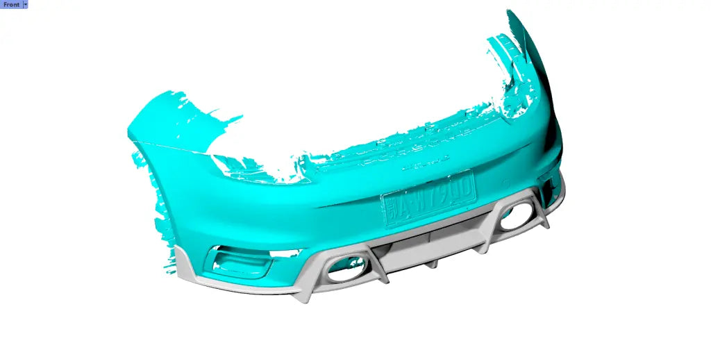 Prepreg Carbon Fiber Rear diffuser w/ Side Canard - Porsche 911 992 Turbo S Coupe 2019-2021