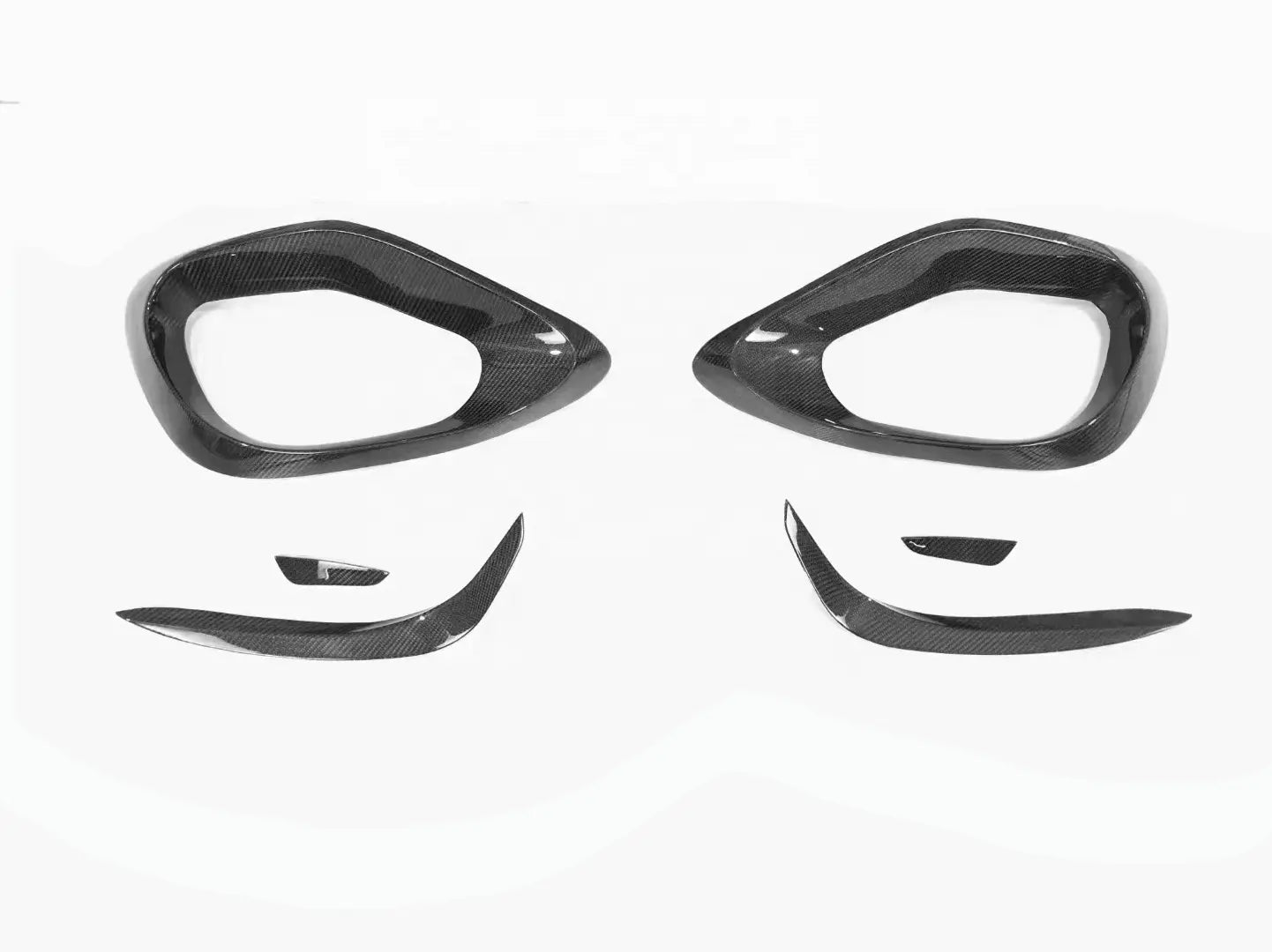 Carbon Fiber Front Bumper Canard Air Duct Trims - Mercedes Benz C-Class W206