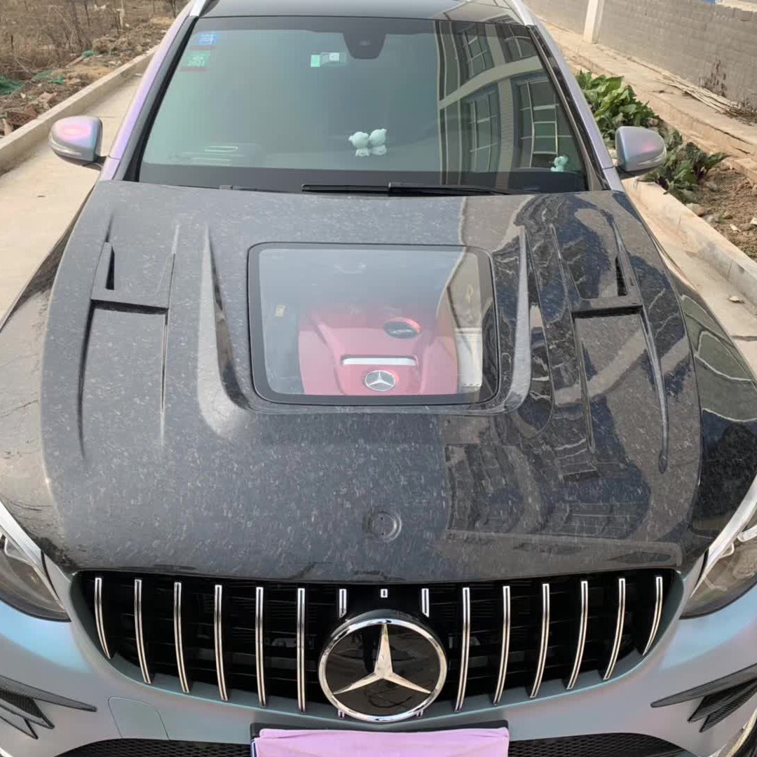 Carbon Fiber Engine Hood Bonnet w/ Transparent Window - Mercedes Benz GLC X253 C253 GLC