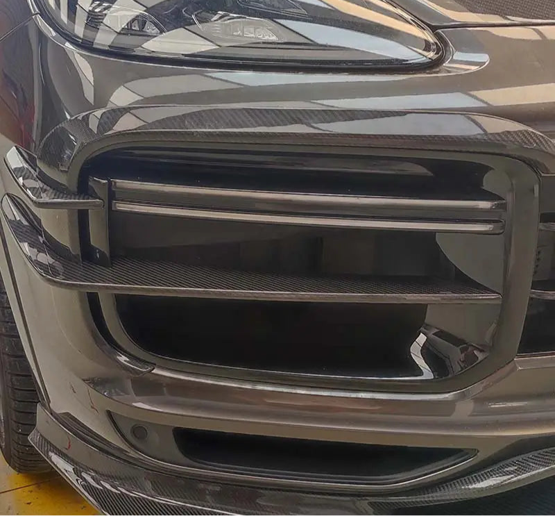 Dry Carbon Fiber Front Bumper Canards - Porsche Cayenne Coupe Turbo 9YA 2018 - 2024