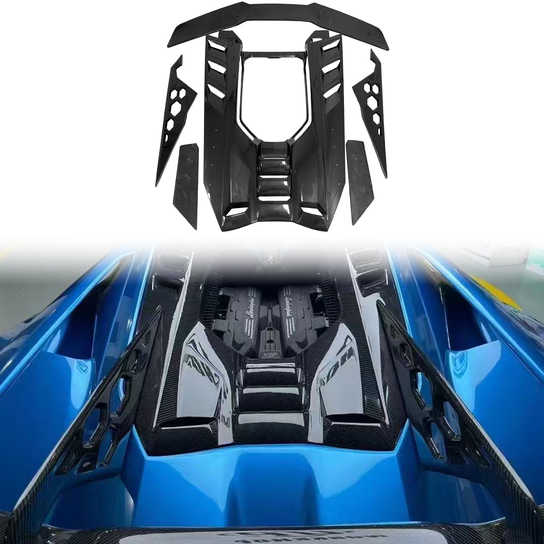 Carbon Fiber DK Style Rear Engine Cover Wing - Lamborghini Revuelto