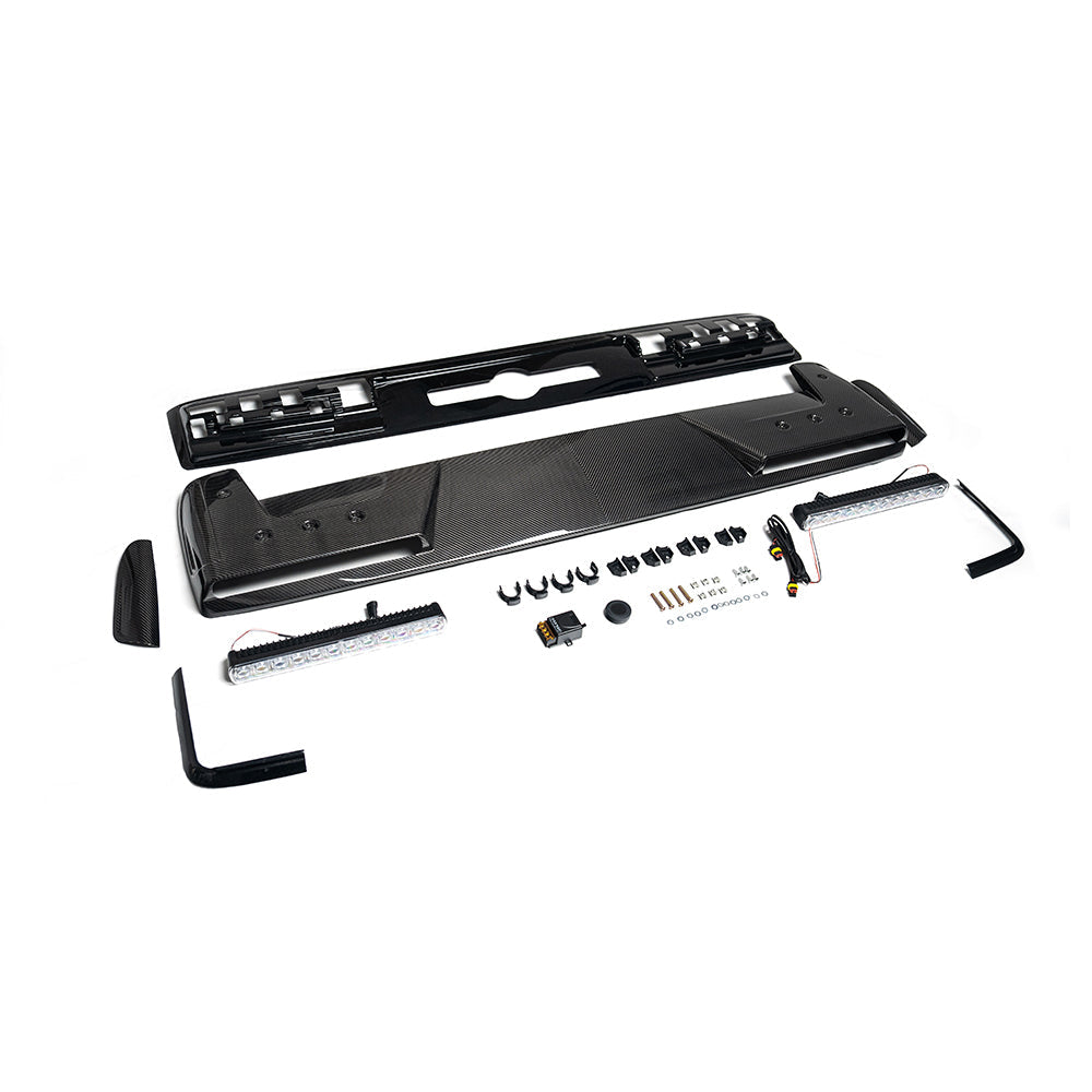 Prepreg Carbon Fiber BRB Style Front Roof Spoiler w/ LED -  2025 G Class W465 G63 G500 G450D