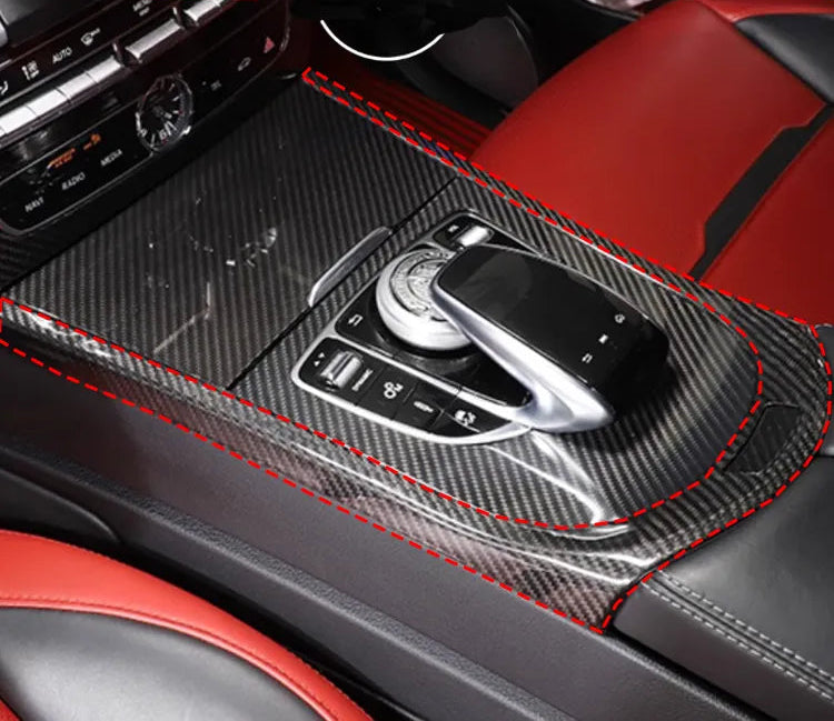Carbon Fiber Interior Center Console Gear Shift outer Trim Frame - Mercedes Benz G Class 2019-2023