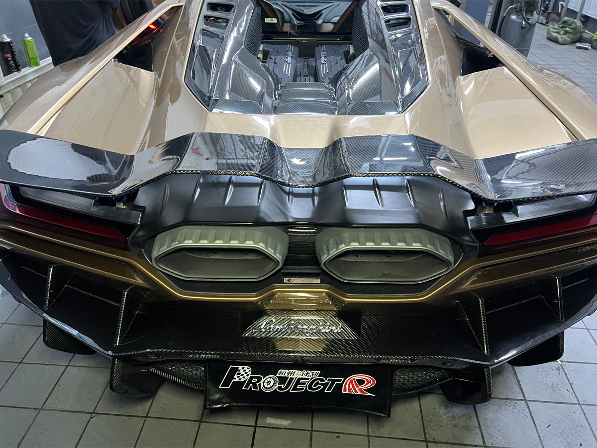 Dry Carbon Fiber Rear Spoiler Wing - Lamborghini Revuelto OEM Style
