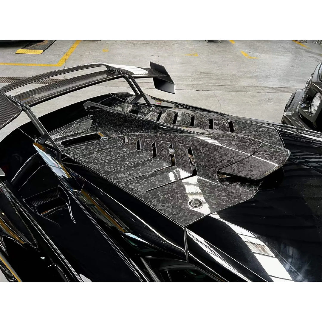 Carbon Fiber STO Style Rear Engine Hood Bonnet Cover Replacement - Lamborghini Huracan LP580/LP610/EVO
