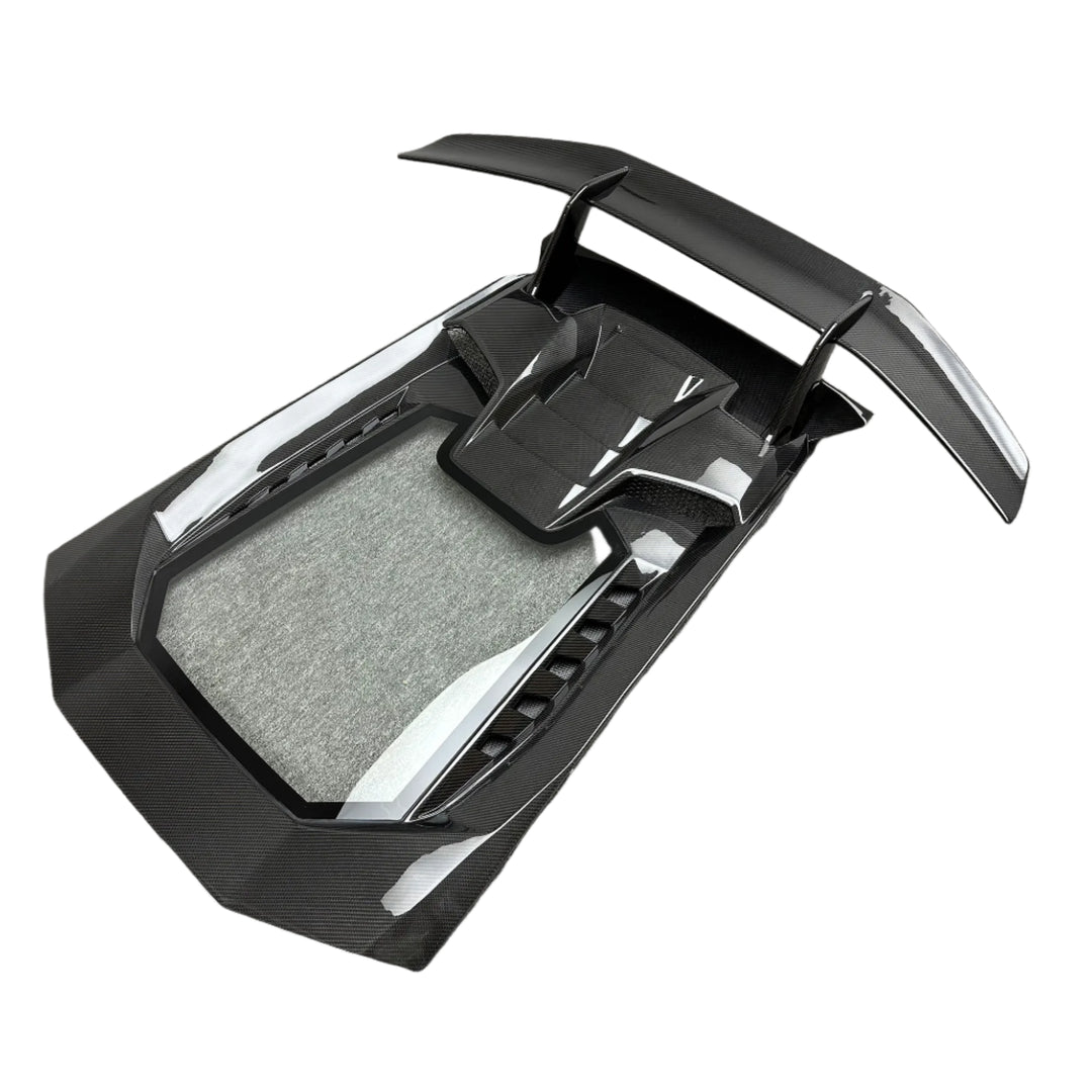 Dry Carbon Fiber Performante Style Rear Engine Hood Bonnet W/ Rear Spoiler Wing - Lamborghini Huracan LP580 LP610