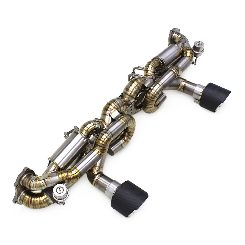 Racing Titanium Resonated Valved Muffler Exhaust System - Porsche 718 Cayman GT4 4.0L 2020-2022