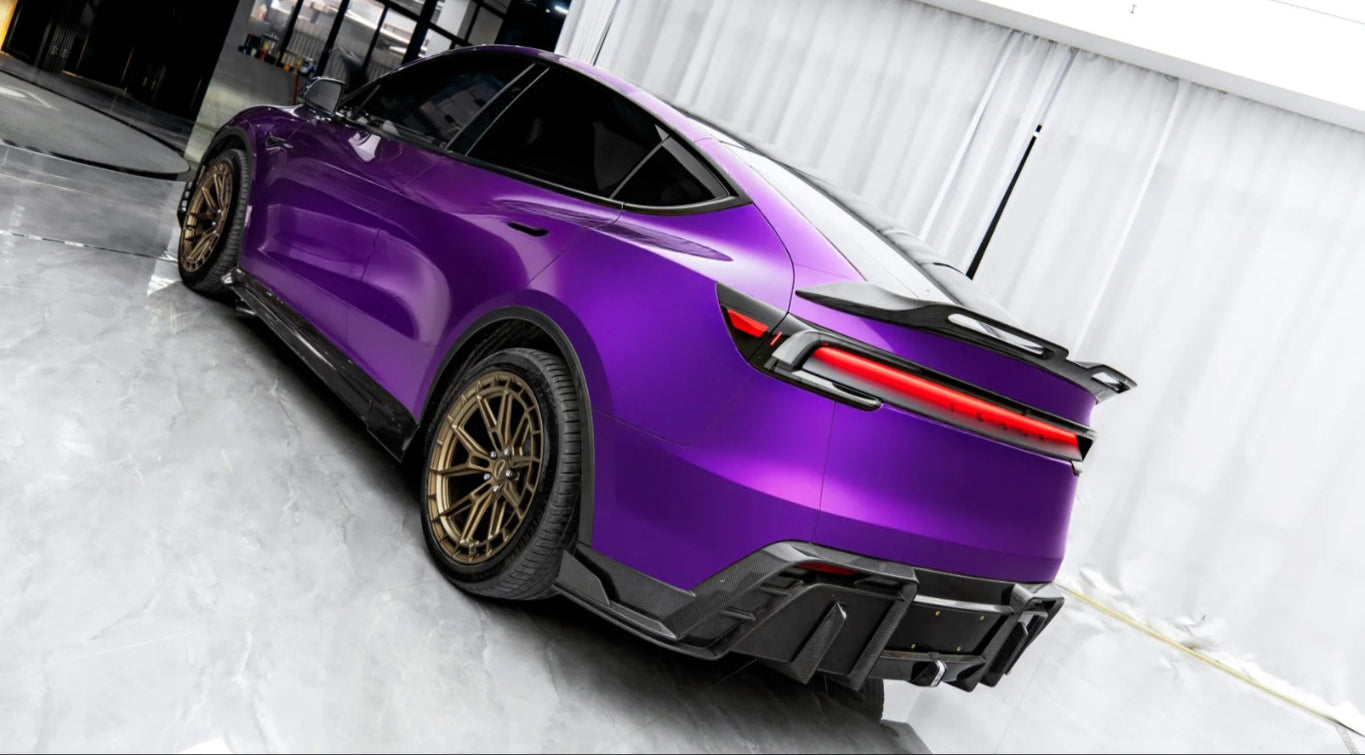 Dry Carbon Fiber C Style Rear Diffuser -  Tesla Model Y Juniper 2025+