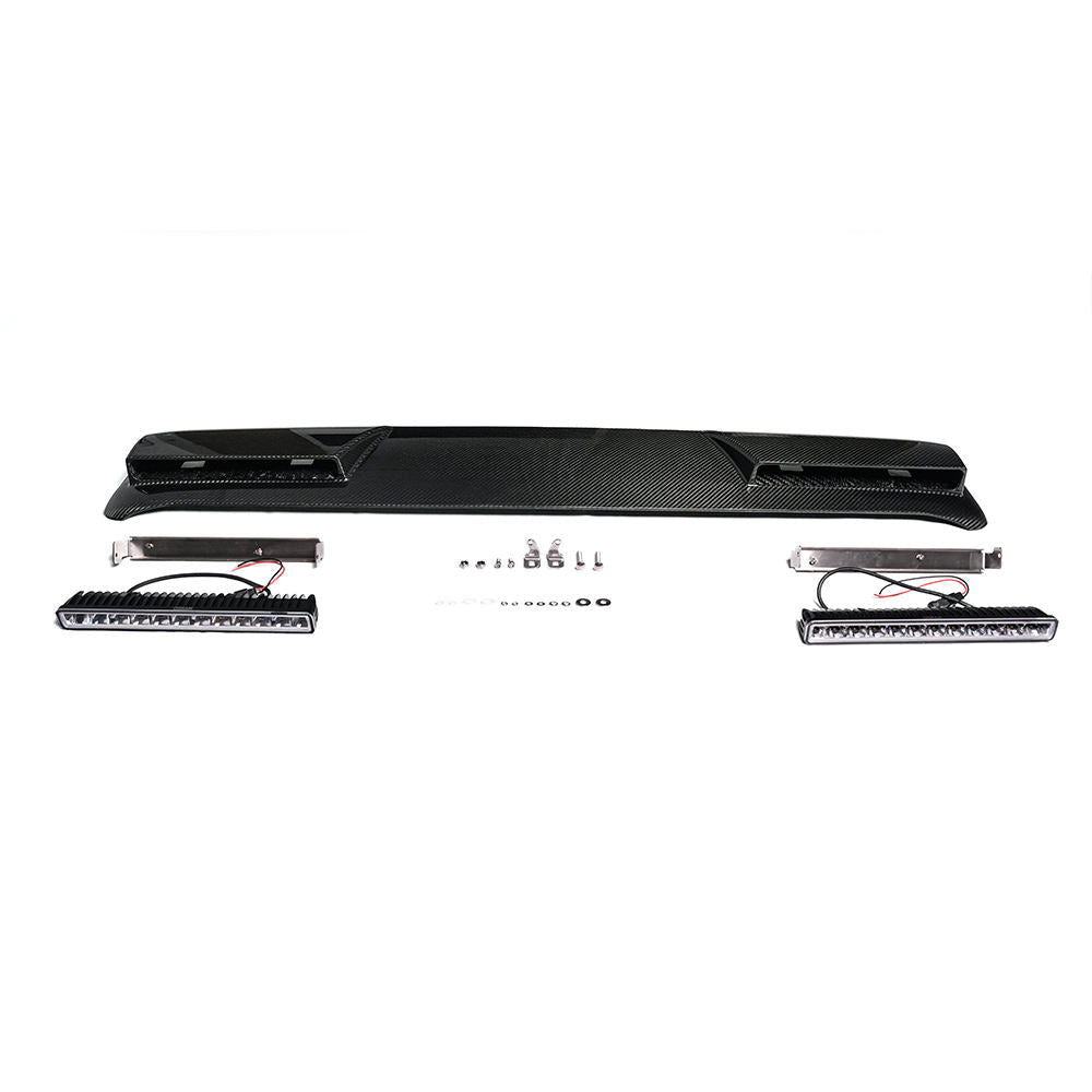 Dry Carbon Front Roof Spoiler with LED Lights - Mercedes G wagon W465 G500 G63 G450D