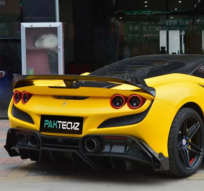 PT Style Carbon Fiber Rear Spoiler Wing - Ferrari F8 Tributo